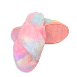 Tie Dye Faux Fur Slippers