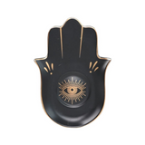 Evil Eye Hamsa Dish, Black