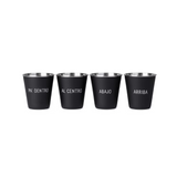 Four Nested Stainless Steel Shot Glasses