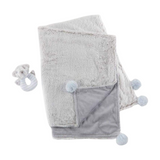Baby Aspen - Luxury Baby Blanket & Rattle Gift Set (Blue)
