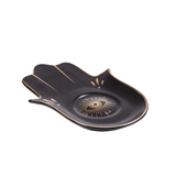 Evil Eye Hamsa Dish, Black