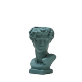 Apollo Grecian Bust Vase, Dark Green