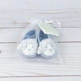 Elegant Baby Blue Crochetted Lamb Booties