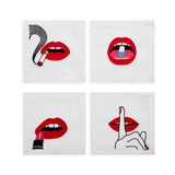 Lips Cocktail Napkin (Set of 4)