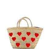 Red Hearts Straw Bag