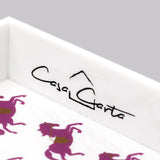CasaCarta - Large Acrylic Tray - Pink & Gold Horse