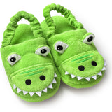 Yikes Twins Green Dinosaur Slippers (Small) 6 1/4