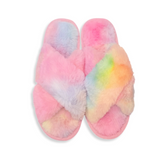 Tie Dye Faux Fur Slippers