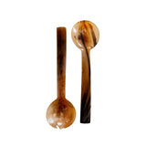 Hand Cut Horn Salad Servers