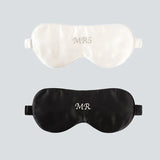 Silk Mr. and Mrs. Sleeping Eye Mask Silver Glitter Set